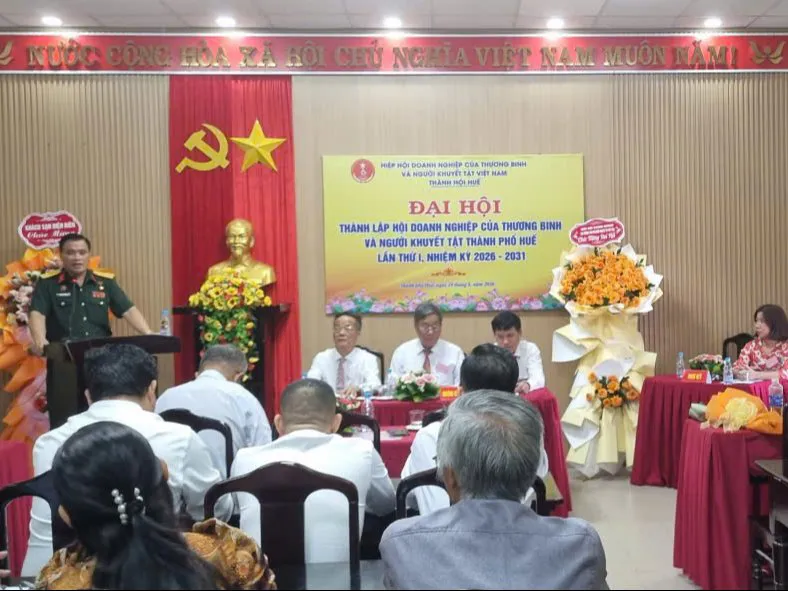 Hội Doanh nghiệp của Thương binh và Người khuyết tật thành phố Huế long trọng tổ chức Đại hội thành lập Hội lần thứ I, nhiệm kỳ 2026-2031