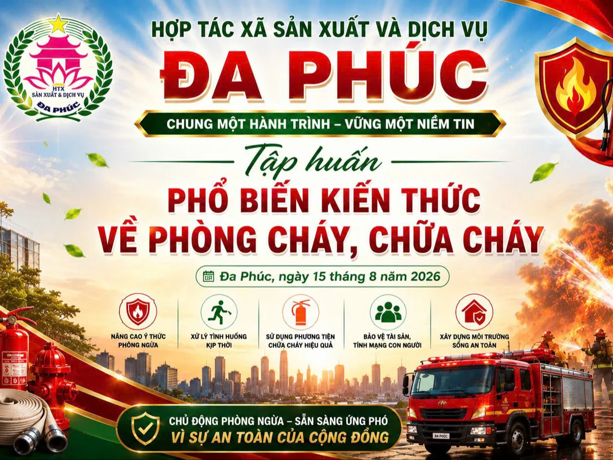 HTX SX&DV Đa Phúc tổ chức tập huấn, nâng cao kiến thức phòng cháy, chữa cháy