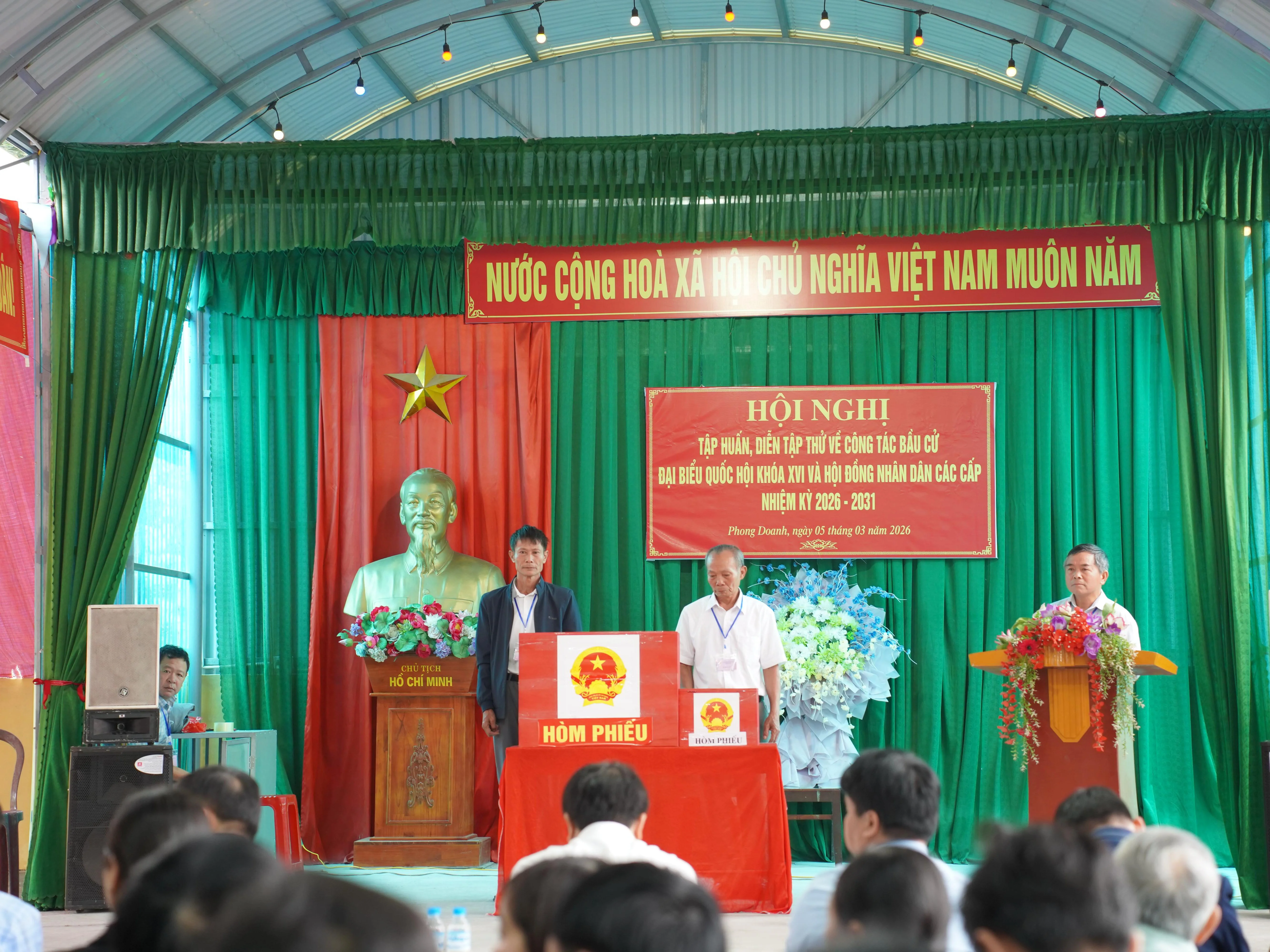 Xã Phong Doanh, Ninh Bình tổ chức tập huấn và diễn tập về công tác bầu cử