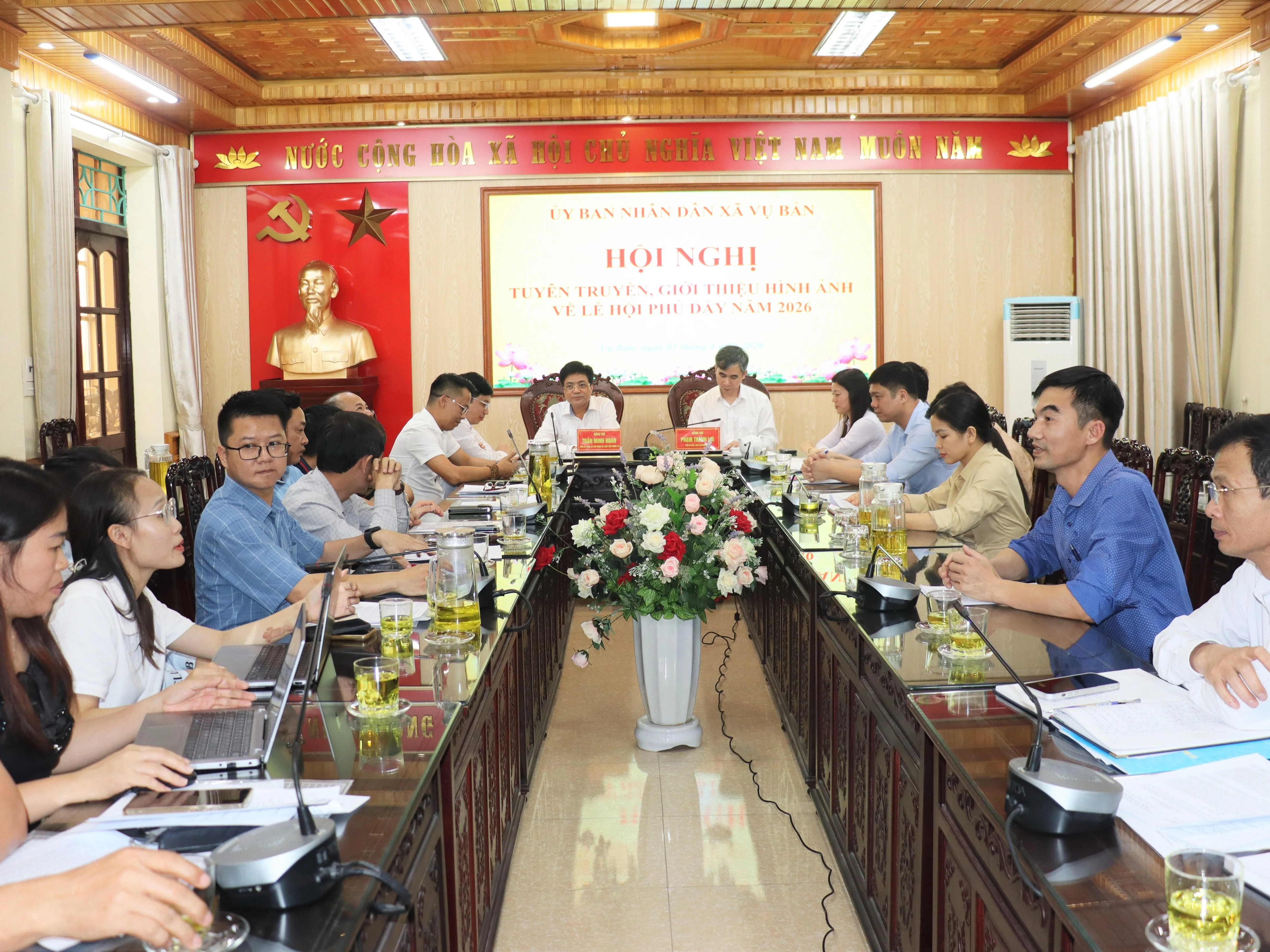 Xã Vụ Bản tổ chức hội nghị tuyên truyền, giới thiệu hình ảnh về Lễ hội Phủ Dầy