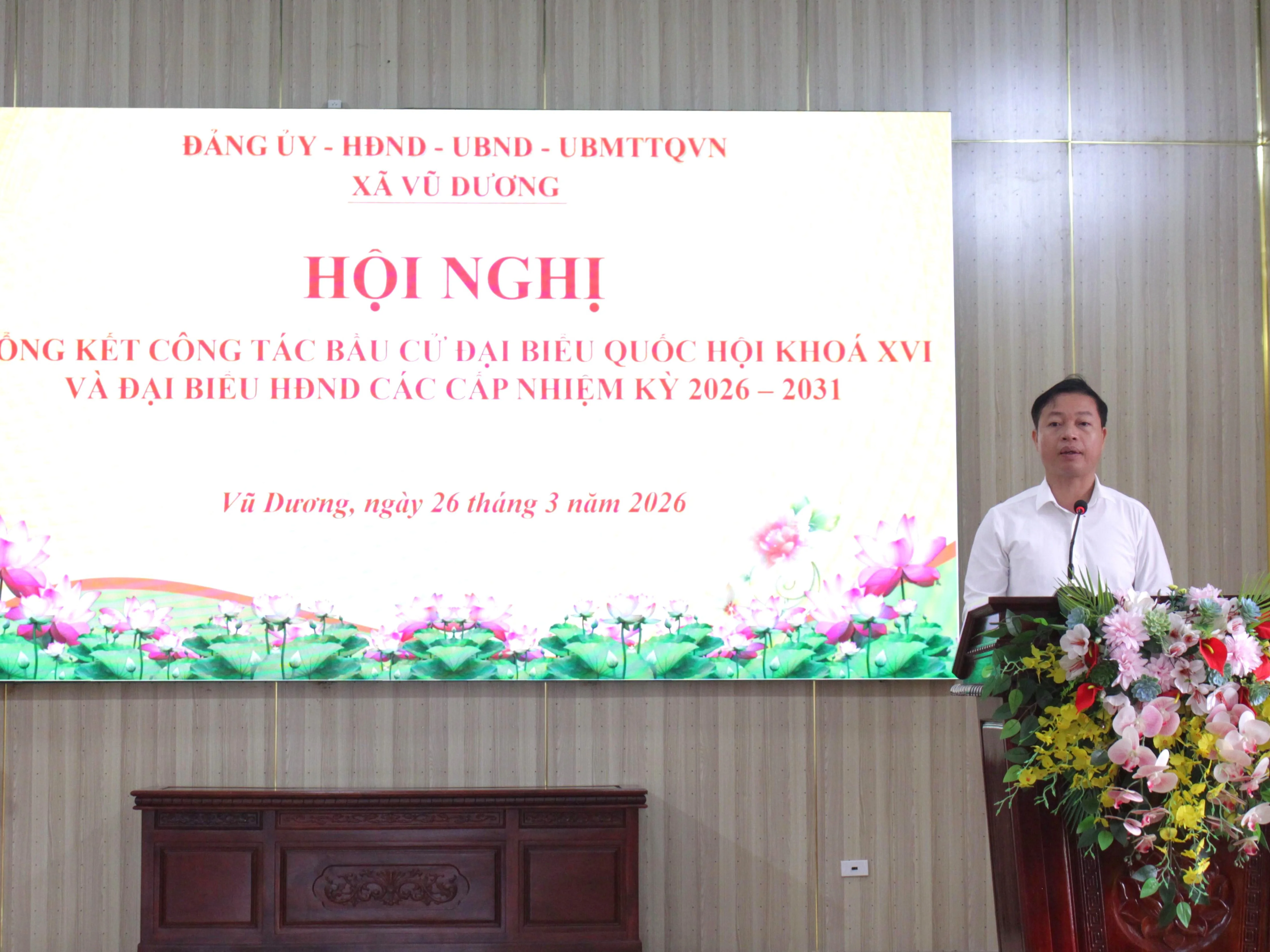 Xã Vũ Dương (Ninh Bình) tổ chức Hội nghị tổng kết công tác bầu cử nhiệm kỳ 2026 – 2031