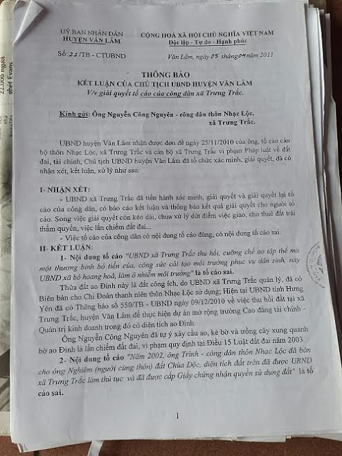Quản lý đất đai tại xã Trưng Trắc, huyện Văn Lâm, tỉnh Hưng Yên: Sai phạm nhiều năm nhưng chưa xử lý