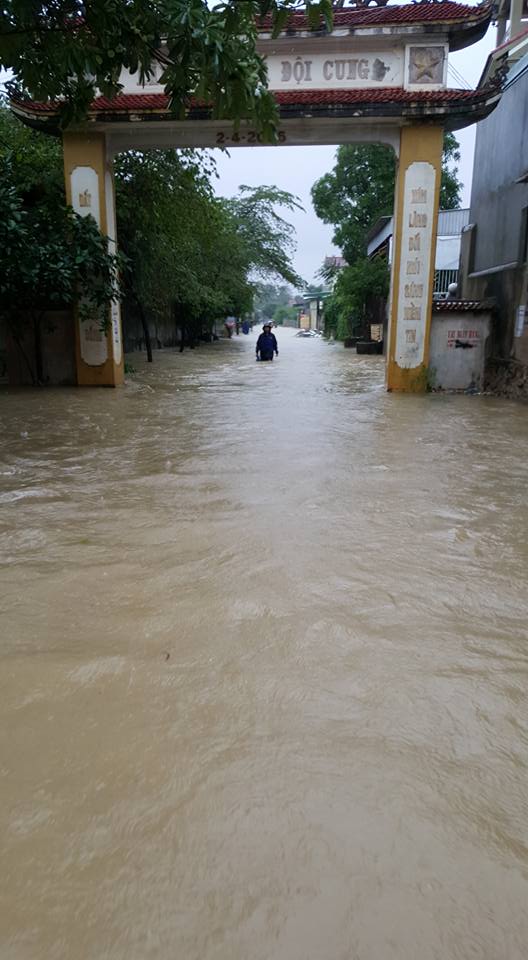 Mưa lũ ở Miền Trung: Nghệ An ngập sâu trong biển nước