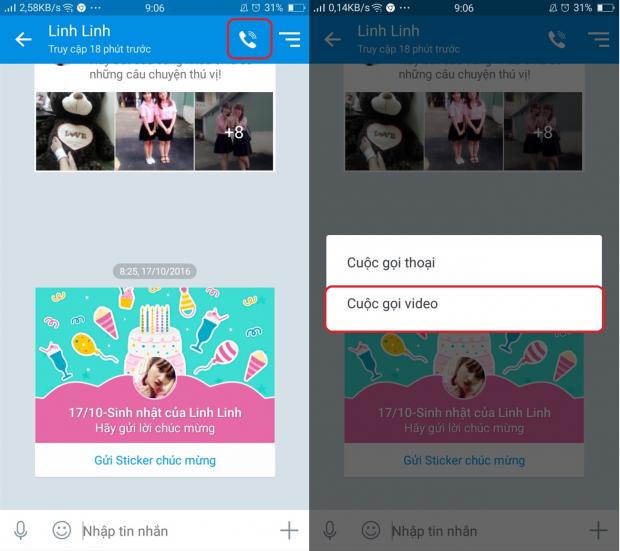 Zalo cập nhật tính năng gọi video 