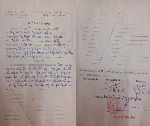 Công an Tp Vinh có từ chối tiếp nhận đơn tố giác tội phạm?