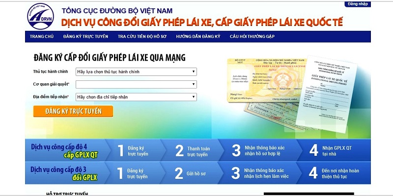 Cách đăng ký đổi GPLX quốc tế qua mạng trong 10 phút