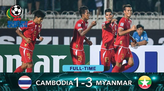 Myanmar hạ Campuchia, Việt Nam chính thức giành vé vào bán kết