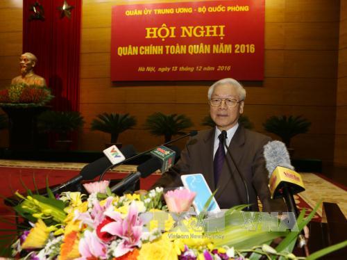 Tổng Bí thư dự Hội nghị Quân chính toàn quân năm 2016