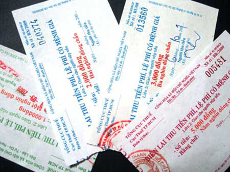 Hướng dẫn về việc phát hành, sử dụng biên lai thu phí, lệ phí 