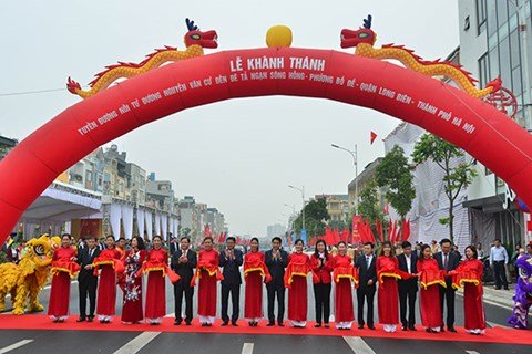 Khánh thành đường nối Nguyễn Văn Cừ đến đê Tả ngạn sông Hồng