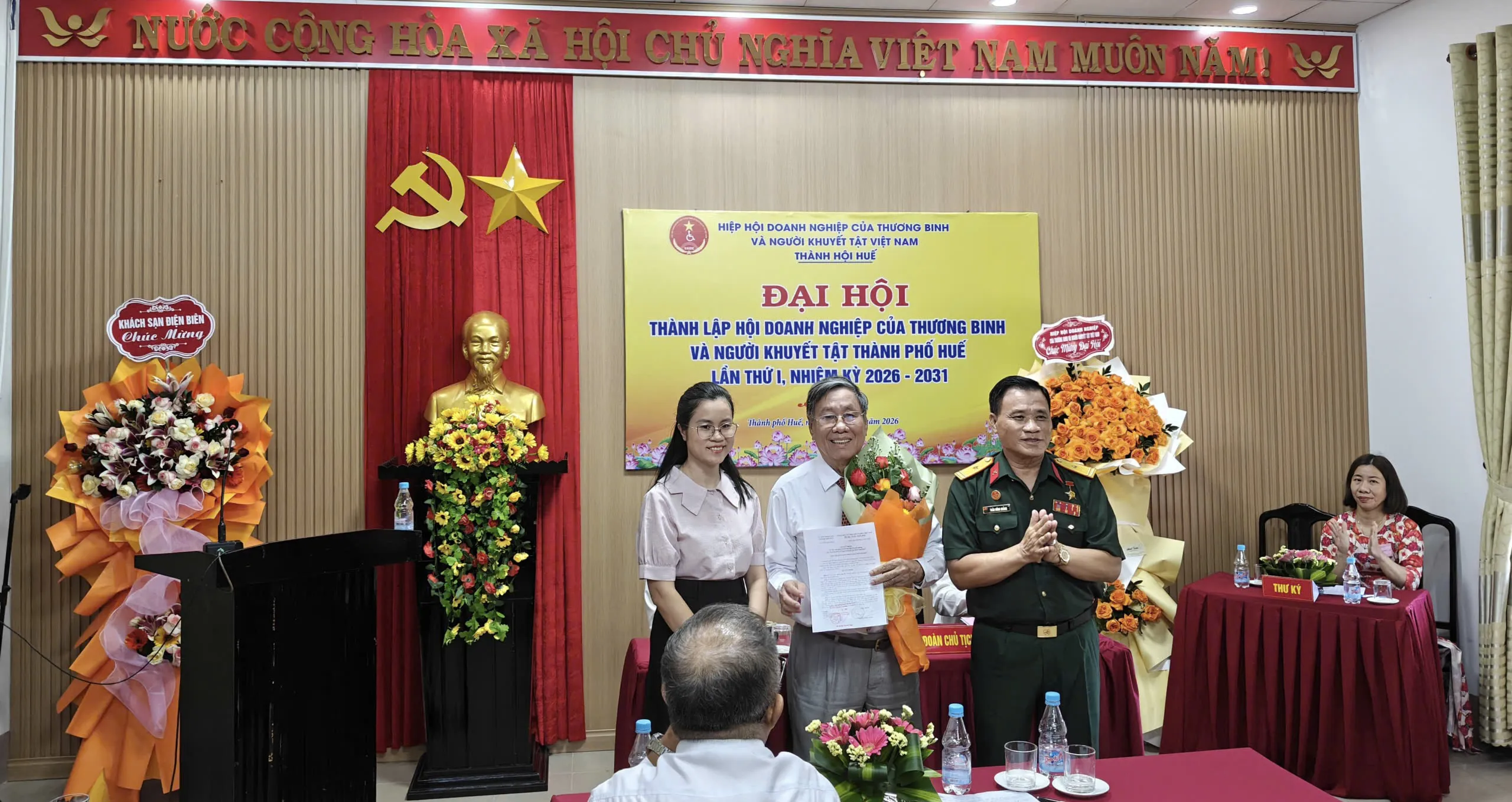 Hội Doanh nghiệp của Thương binh và Người khuyết tật thành phố Huế long trọng tổ chức Đại hội thành lập Hội lần thứ I, nhiệm kỳ 2026-2031