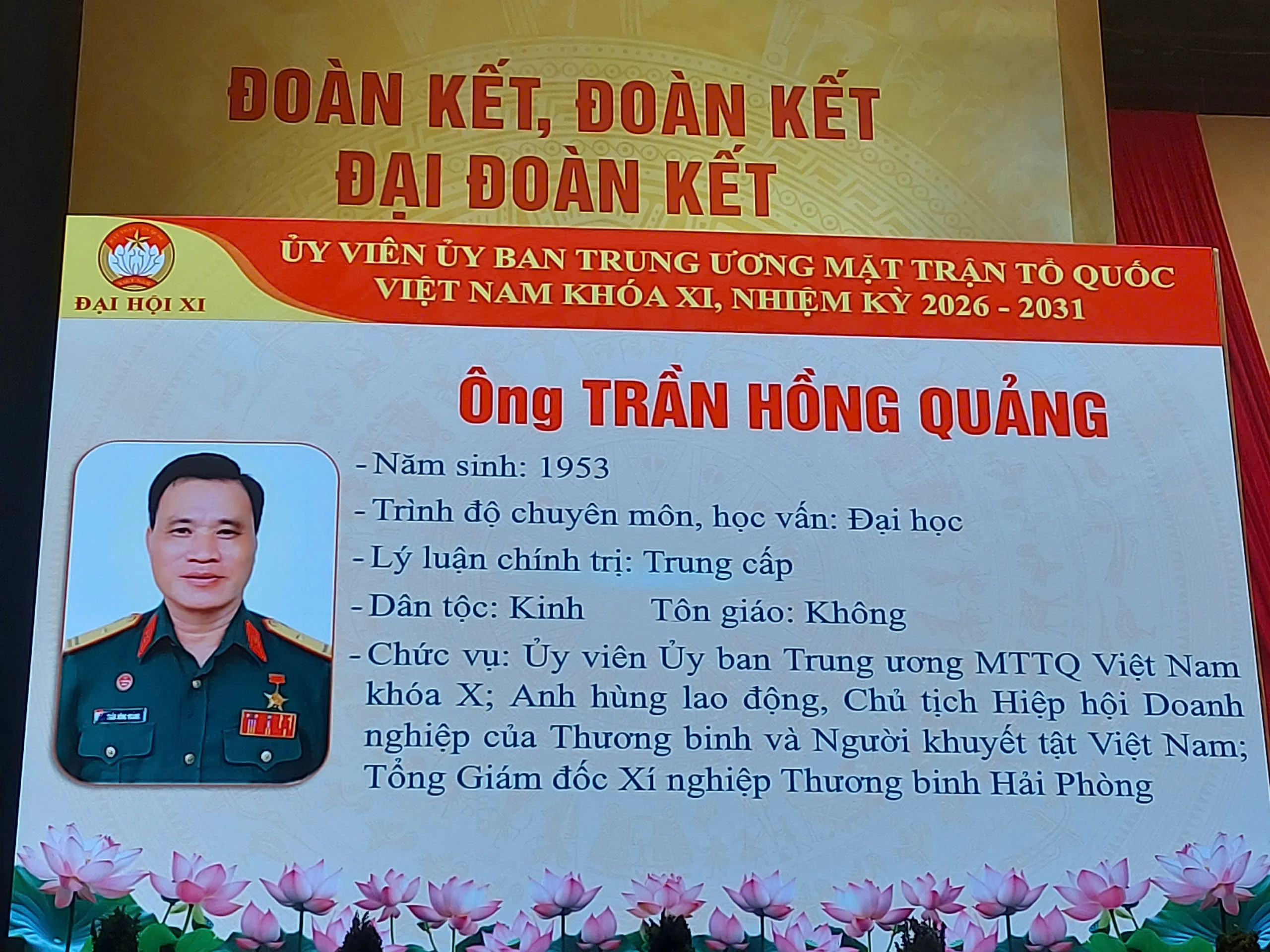 Chủ tịch VAIDE Trần Hồng Quảng tham gia Trung ương MTTQ Việt Nam khóa XI