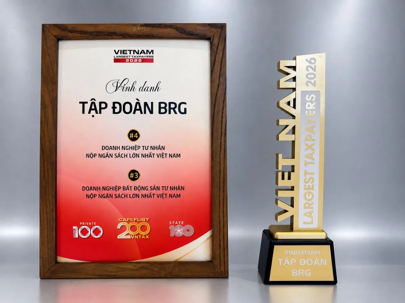 Tập đoàn BRG được vinh danh Top 4 doanh nghiệp tư nhân nộp ngân sách lớn nhất Việt Nam năm 2026