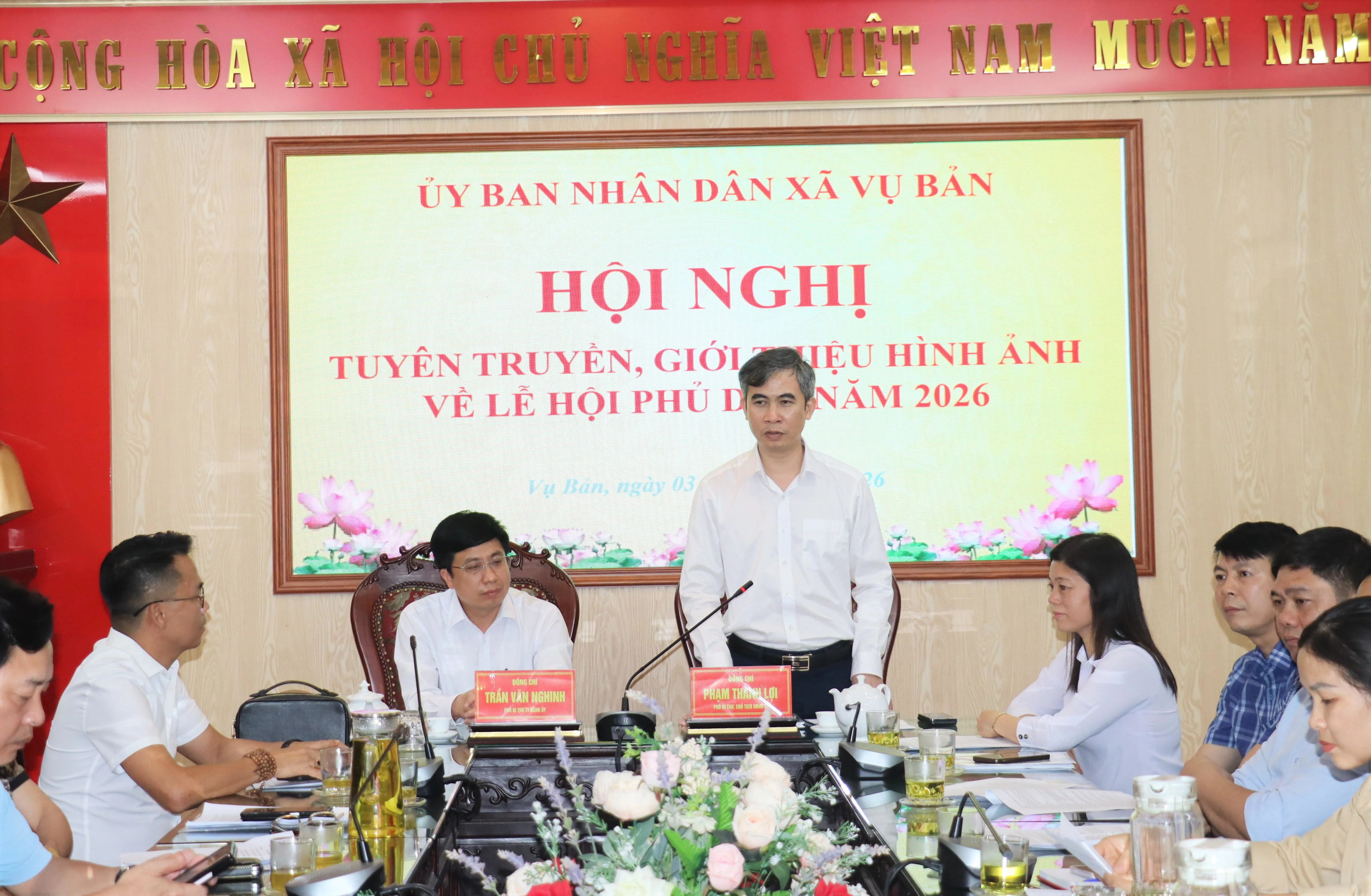 Xã Vụ Bản tổ chức hội nghị tuyên truyền, giới thiệu hình ảnh về Lễ hội Phủ Dầy