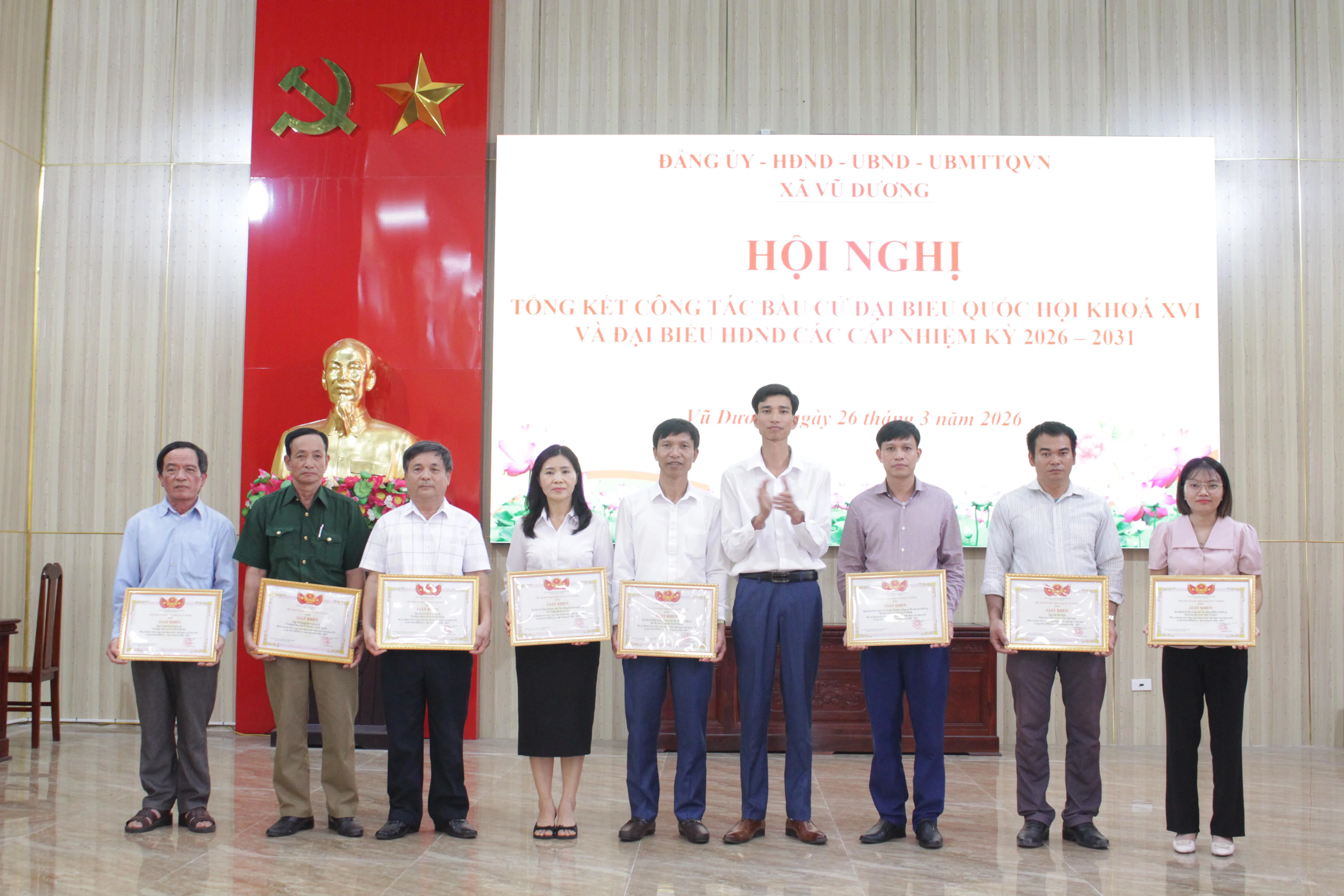 Xã Vũ Dương (Ninh Bình) tổ chức Hội nghị tổng kết công tác bầu cử nhiệm kỳ 2026 – 2031