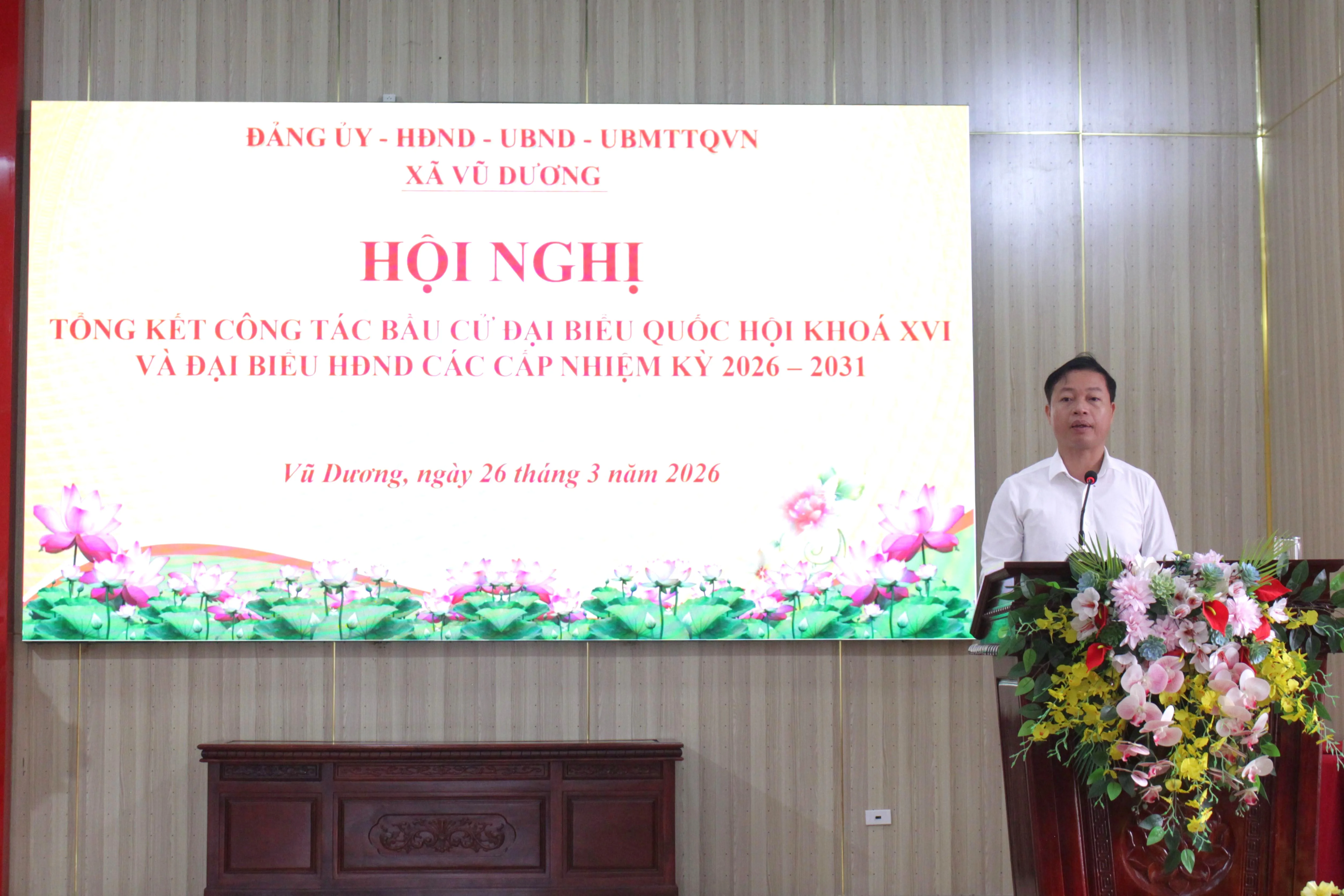 Xã Vũ Dương (Ninh Bình) tổ chức Hội nghị tổng kết công tác bầu cử nhiệm kỳ 2026 – 2031