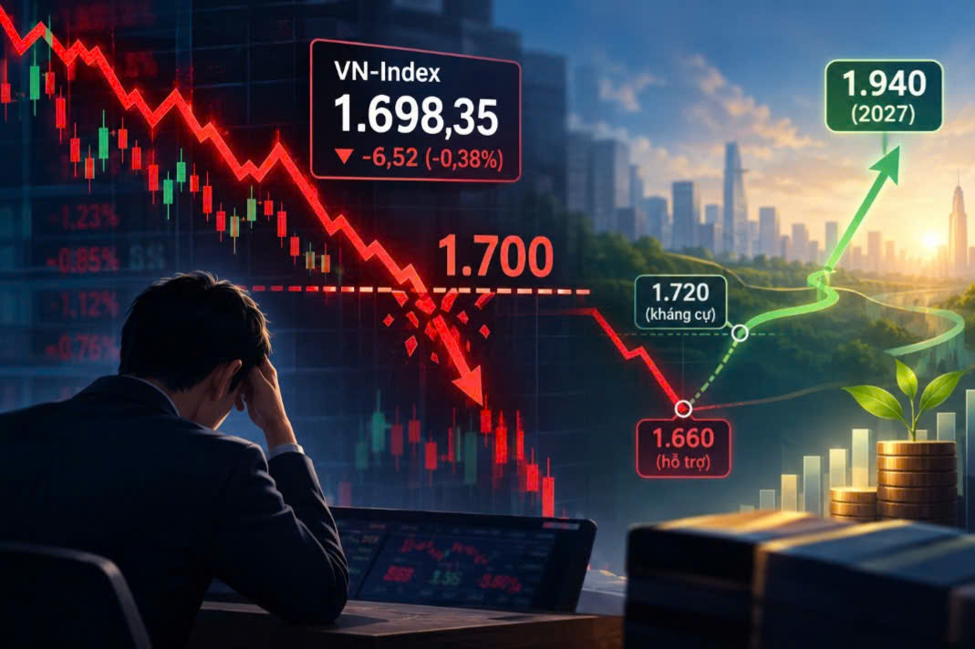 VN-Index ‘thủng’ mốc 1.700 điểm: Còn giảm đến đâu?