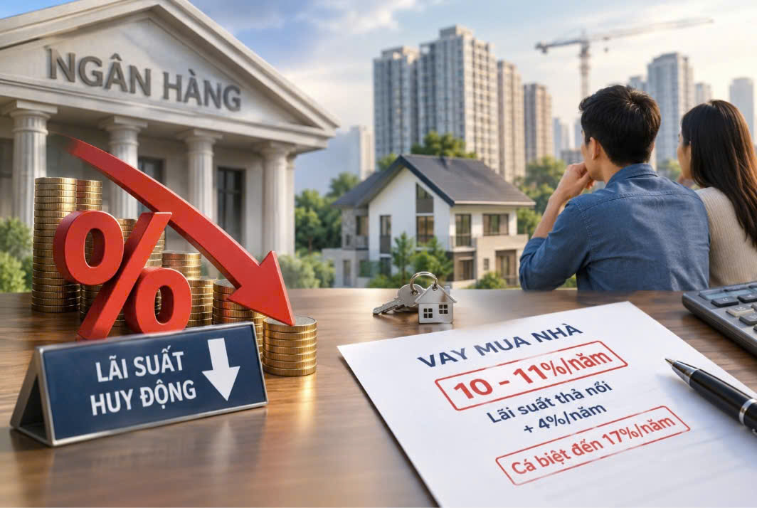 Lãi suất huy động đã giảm: Bất động sản chưa hưởng lợi