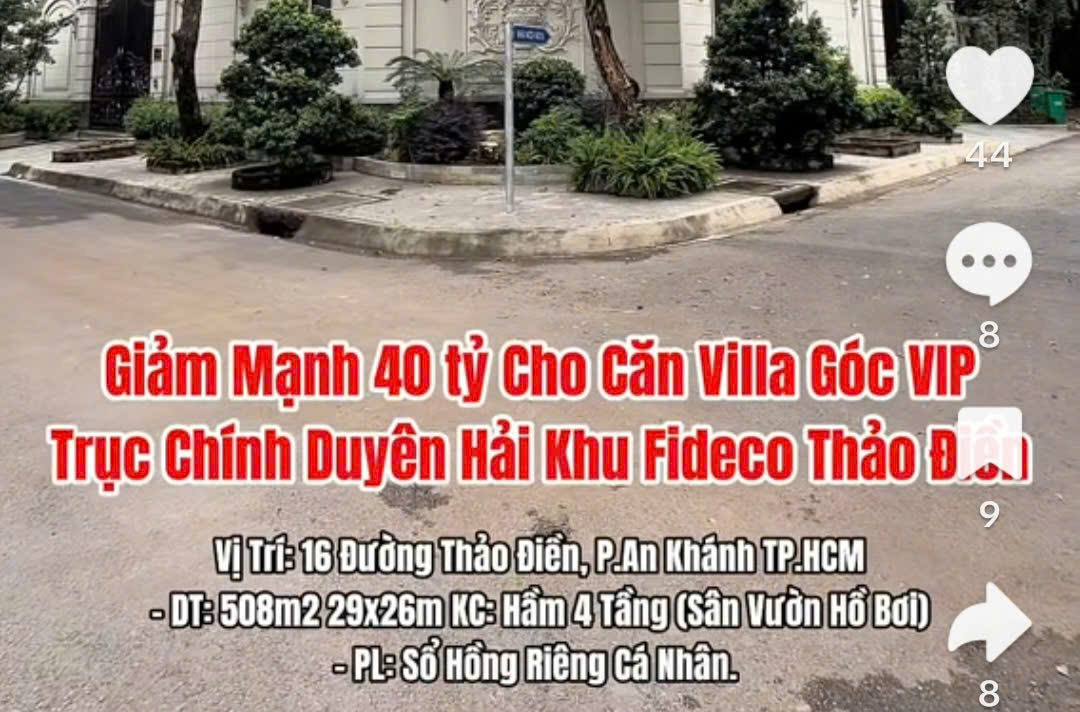 Biệt thự ở TP HCM giảm tới 40 tỷ đồng