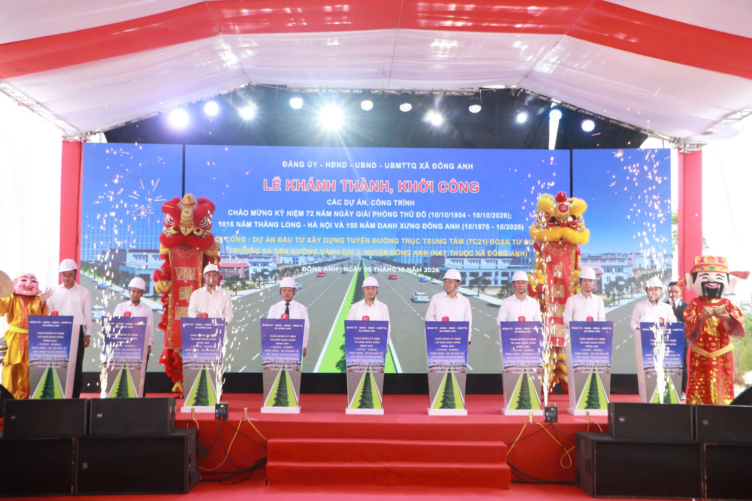 Đông Anh khởi công tuyến đường TC21: Tăng cường kết nối hạ tầng, hướng tới đô thị đồng bộ
